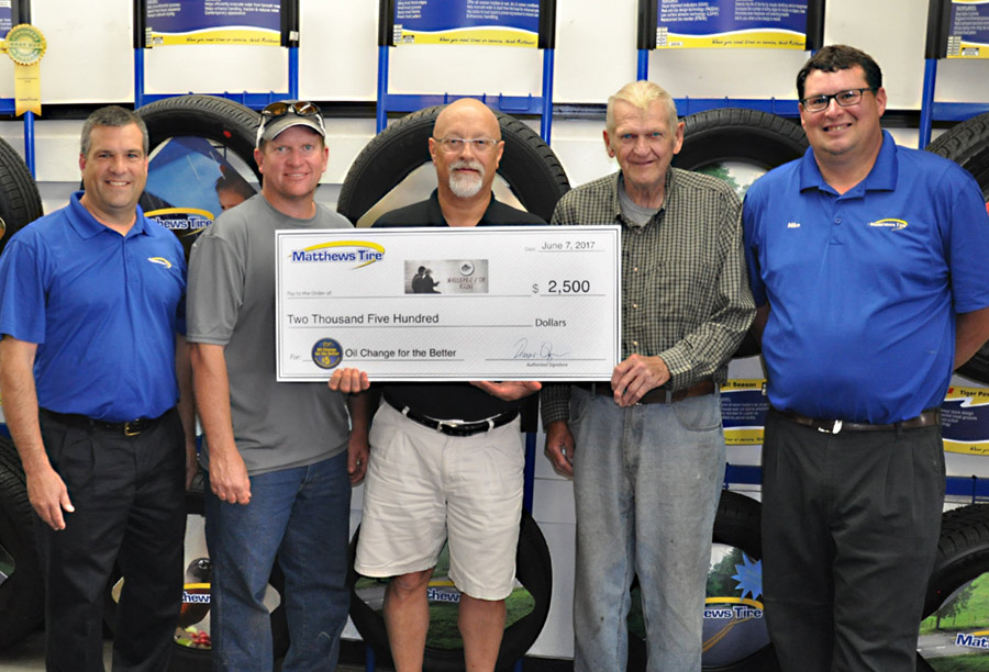 Matthews Tire Donates $2,500 to Walleyes for Kids