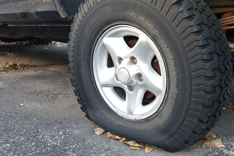 Flat tire on a truck