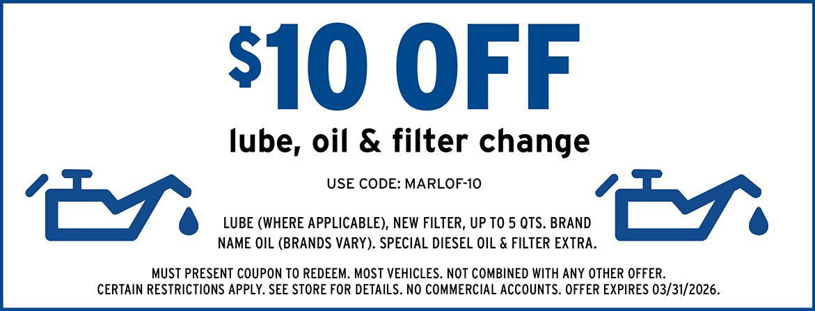 $10 off lube, oil and filter change