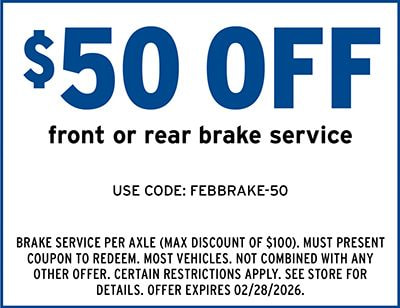 $50 off front or rear brake service