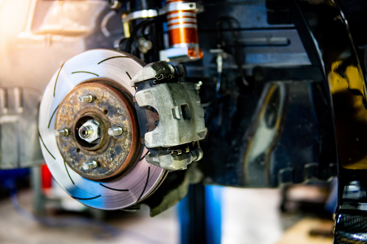 new brake pads and rotors on vehicle
